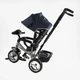 Велосипед-коляска с родительской ручкой BestTrike 6588/60-714 с музыкальной фарой, колеса пена, Джинсово-черный - изображение 3