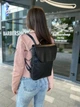 Жіночий рюкзак портфель в чорній екошкірі матовий з клапаном Town Style Yr mini - зображення 2