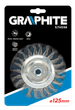Щетка дисковая по металлу Graphite 125мм, из плетеной нержавеющей проволоки INOX, M14, 57H598 (100018703) - изображение 3