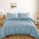 Простынь MirSon Satin Light Pro 10-019 Gray-blue 180x220 см (2200011024561) - изображение 1