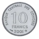 Монета Коморские острова 10 франков 2001 UNC - изображение 1