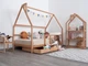 Детская кровать домик Монтессори от Busy Wood на ножках с ящиками 2х90см Модель 1 натуральное дерево 190х140 см - изображение 6