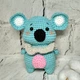 Мягкая игрушка ручной работы вязаная амигуруми Hand Made Коала 14 см Голубой 202-80-4 - изображение 1