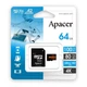Карта пам'яті microSDXC, 64Gb, Apacer R100, Class10 UHS-I U3 V30 A2, SD адаптер, до 100/80 МБ/с (AP64GMCSX10U8-R) - зображення 2