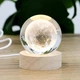 3D хрустальная сфера глобус с LED подсветкой и USB Гранд Презент Луна 7.5х6.5 см деревянное основание - изображение 2
