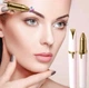 Женский электрический триммер для бровей Eyebrow Trimmer электробритва / эпилятор с подсветкой для депиляции волос над губой / в носу / на лице + щеточка и кабель USB, розовый(126368576) - изображение 3