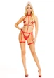 Портупея с чокером и гартеры Leg Avenue 2PC Vegan Leather Nurse Harness Teddy and Headband Red L - изображение 8