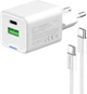 Сетевое зарядное устройство ColorWay GaN Mini 20W PD Port PPS USB Type-C PD + USB QC4.0 + кабель Type-C White (CW-CHS062PDC-WT) - изображение 3