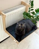 Гамак для кота на батарею деревянных с мягким матрасом с регулировкой до 30 кг 46х34х35 см (fd002) - изображение 2