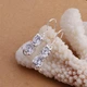 Серьги-подвески, Латунь + Фианиты, Кошка, Серебро, 35х10мм, 1 пара - изображение 4
