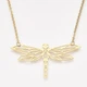 Ожерелье с Кулоном, Нержавеющая Сталь, Стрекоза, Золото, Цепь 47см, Кулон: 31.5x59.5x1мм, 1 шт - изображение 1