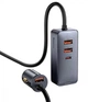 Автомобільний зарядний пристрій Зарядка в авто Baseus Share Together PPS multi-port Fast Charging Car Charge 120W 3USB+Type-C з подовжувачем 1.5м Швидка зарядка PD 3.0, QC 4.0+ (CCBT-B0G) Grey - зображення 3