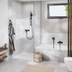 Одноважільний змішувач для ванни Grohe Cubeo чорний матовий, з душовим гарнітуром та двома режимами струмені - зображення 5