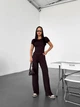 Жіночий легкий прогулянковий костюм футболка з брюками Uaclothes 44-46 Коричневий (like32719-129351357) - зображення 1