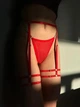 Пояс с гартерами красного цвета One size - изображение 3
