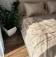 Комплект постельного белья LavSon Мерсеризированный Страйп сатин Lux Полутораспальный 150х220 с простыней на резинке 120х200х25 Бежевый - изображение 1