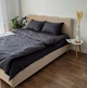 Комплект постельного белья LavSon Мерсеризированный Страйп сатин Lux Полутораспальный Евро 160х220 с простыней на резинке 140х200х25 Графит (Наволочки 70х70) - изображение 4