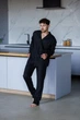 Піжама чоловіча у смужку льон Handy Wear Linen Strip чорна 4XL - зображення 4