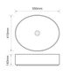 Раковина накладна MIXXUS PREMIUM ELLIPSE-0104 MARBLE 550х415х140mm (MP6554) - изображение 2
