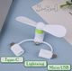 Міні вентилятор 3в1 Portable Mini Fan Type C \ Lightning \ Micro USB White - изображение 1