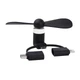Міні вентилятор 3в1 Portable Mini Fan Type C \ Lightning \ Micro USB Black - изображение 4