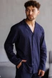 Пижама муская в полоску лен Handy Wear Linen Strip синяя 4XL - изображение 2