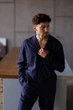 Пижама муская в полоску лен Handy Wear Linen Strip синяя 4XL - изображение 4