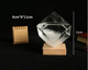 Барометр Штормгласс Куб малый 11х8 см Storm glass на деревянной подставке - изображение 2