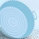Кругла силіконова форма для аерогриля / духовки / мультипечі Smile багаторазова форма для випічки / м'яса / риби / овочів, 21.5х17х5 см, блакитний (105878525) - зображення 3
