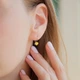 Сережки срібні з блакитним та жовтим серцем з емалі - изображение 3