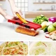 Механическая овощерезка с резервуаром и насадками Mandoline Slicer 6в1 измельчитель для овощей и фруктов красный - изображение 4