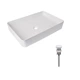 Раковина накладная 600x400x110 мм Qtap Tern WHITE + Донный клапан PU02 - изображение 1