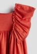 Платье из джерси с рукавами-бабочками терракотовое H&M 122-128см (400011109) - изображение 2