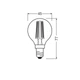 Лампа LED філаментна 4.2W 230V 470lm 2700K E14 45x78mm DIM куля [4099854065750] LEDVANCE LED CL P40 - зображення 6