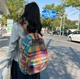 Рюкзак для подростков в клеточку мех тедди разноцветный (А966) - изображение 8