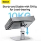 Подставка для ноутбука Baseus Metal Adjustable Laptop Stand с регулировкой высоты и угла наклона (LUJS000012) Silver - изображение 14