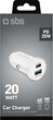 Ładowarka samochodowa SBS Car Charger 20W USB-C USB-A White (TECRPD20W) - obraz 2