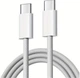 Кабель быстрой зарядки для Apple iPhone 15/15 Plus/15 Pro Max , iPhone 16/16 Plus/16 Pro Max, Samsung, Huawei, Xiaomi, Meizu, Vivo, Oppo Быстрая зарядка Type-C to Type-C (USB-C - USB-C) 60W 1.5м Woven White - изображение 1
