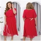 Сукня з поясом з шифону ELFBERG 52603 54-56 Червона - изображение 5