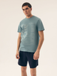 Piżama męska z szortami i krótkim rękawem letnia bawełniana Henderson Surf 42598-77X L Zielona (5903972399941) - obraz 1