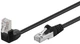 Патч-корд Goobay RJ45 FTP5e 0.25m patch AWG26 1x90° D=5.4mm Gold чорний(75.09.4185) - изображение 1