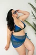 Купальник тройка plus size 4XL Синий - изображение 2