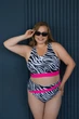 Купальник plus size 4XL Зебра с неоном принт - изображение 1