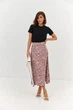 Спідниця міді напівкльош Wear me S Шоколад (білі квіти) (20_24_58_7018) - изображение 1