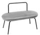 Ławka Homla INA  w tkaninie 95 x 45 x 61 cm Jasnoszara (5904183828299) - obraz 1