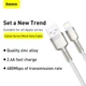 Кабель Baseus Cafule Series Metal Data Cable USB to Lightning 2.4A 2m White (CALJK-B02) - изображение 7
