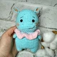 М'яка іграшка ручної роботи в'язана амігурумі Hand Made Бегемот 14 см 202-80-8 - зображення 2