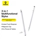 Универсальный магнитный стилус Baseus Smooth Writing 3 3in1 Passive Stylus |Android, Apple, Windows| Белый (P80080801211-01) - изображение 5
