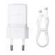 МЗП Baseus Palm Fast Charger 30W (1USB-C) + кабель Type-C to Type-C (P10111605113-01) Moon White - зображення 1
