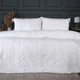 Набор MirSon №2958 Line Satin Light Pro Два одеяла летние King Size 155x215 см 10-001 Snow White Eco-Soft + две подушки 50х70 см + две наволочки 50х70 см + простынь 220х240 см (2200010972818) - изображение 1